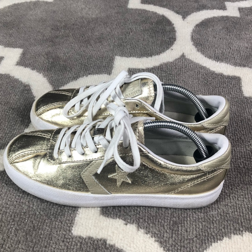 Converse Sneakers Womens Size 7 Metallic Breakpoint Shoes Gold Star - Picture 4 of 10